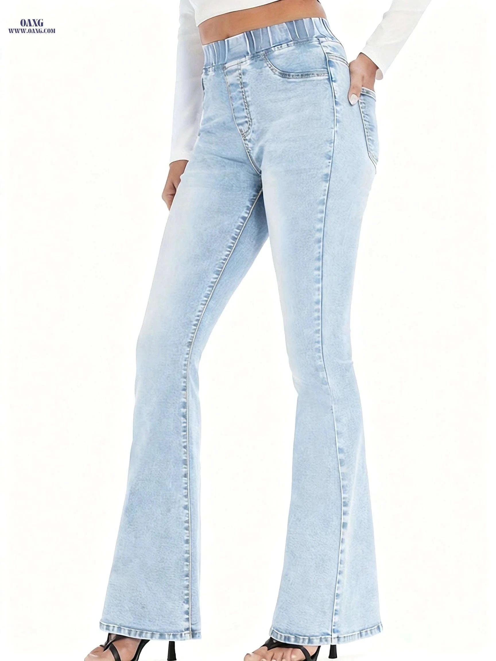 High-Stretch Flare Bell-Bottom Pants - Casual & Dressy Trousers   OAXG 
