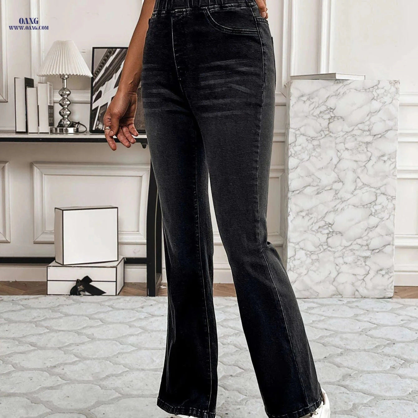 High-Stretch Flare Bell-Bottom Pants - Casual & Dressy Trousers   OAXG 