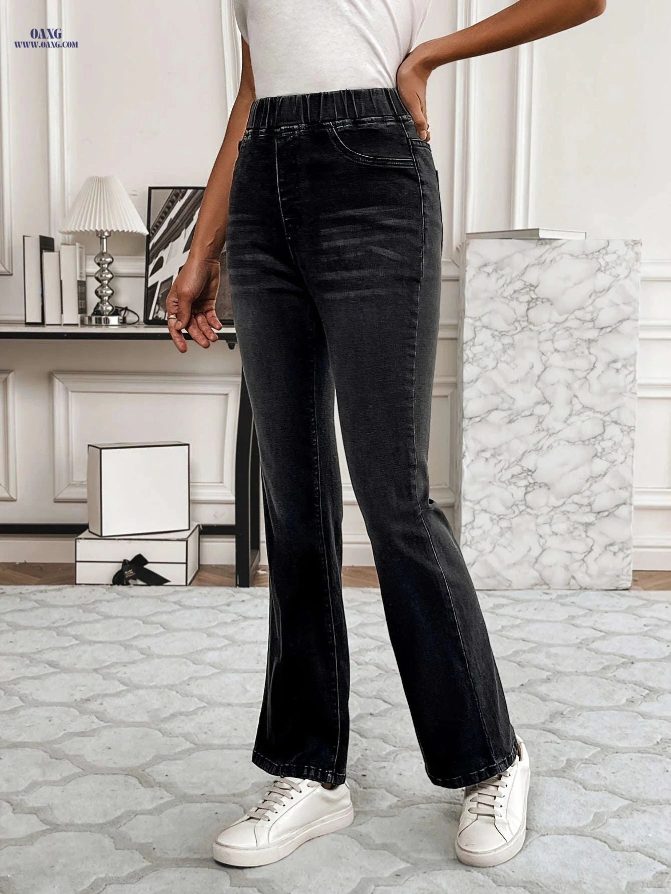 High-Stretch Flare Bell-Bottom Pants - Casual & Dressy Trousers   OAXG 