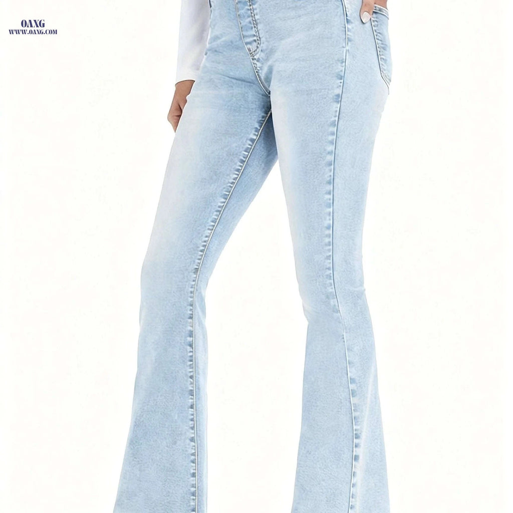 High-Stretch Flare Bell-Bottom Pants - Casual & Dressy Trousers   OAXG 