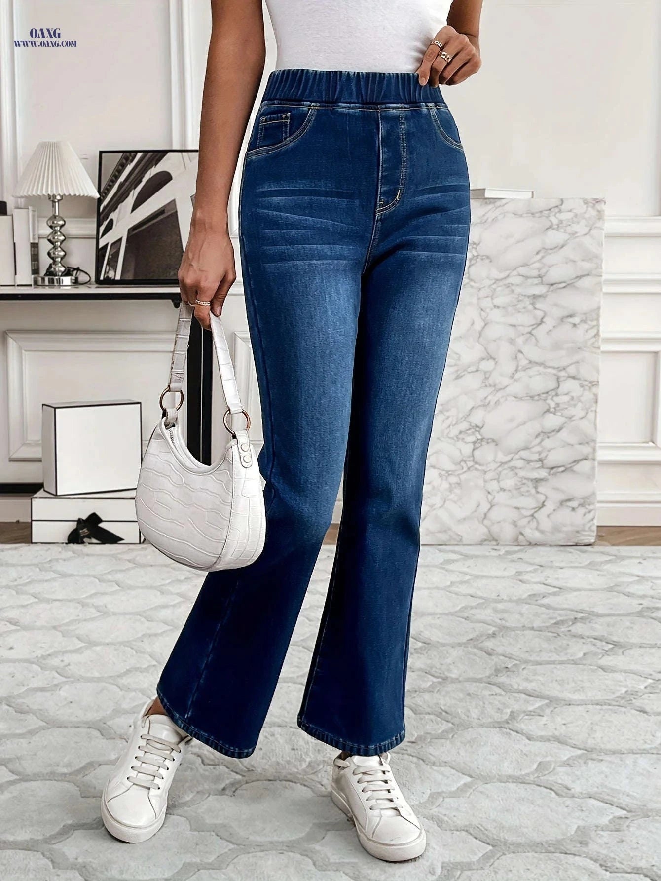 High-Stretch Flare Bell-Bottom Pants - Casual & Dressy Trousers   OAXG 