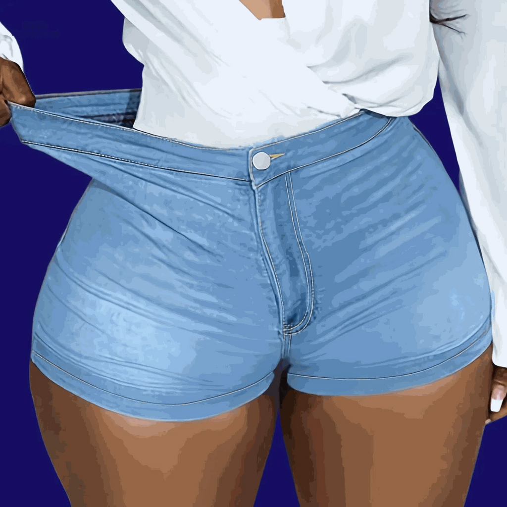High-Stretch Slim-Fit Denim Shorts - Casual Street Style Hot Pants   OAXG 