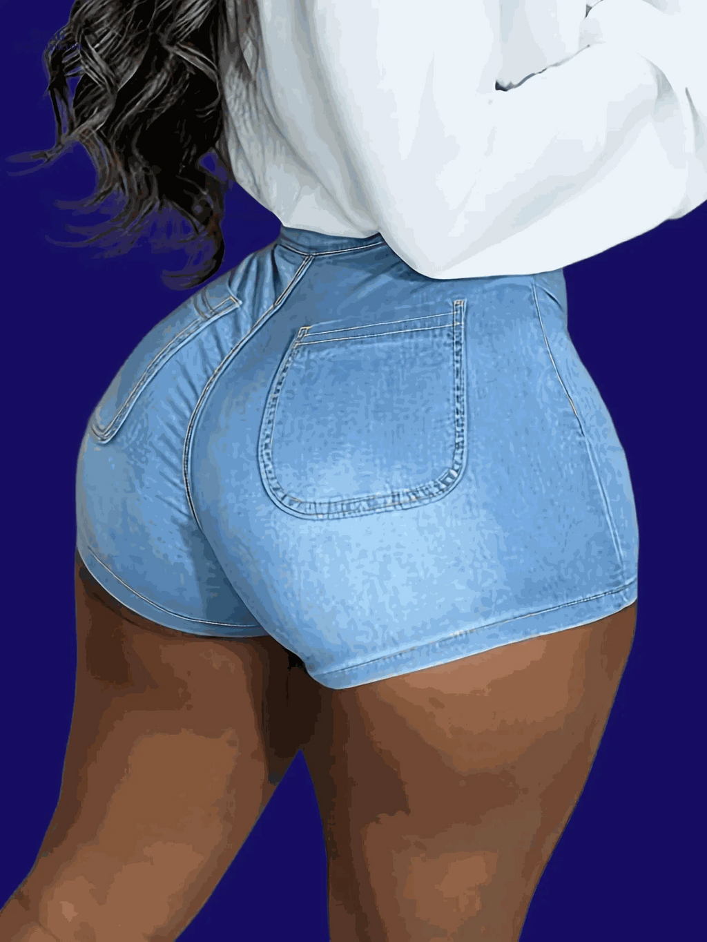 High-Stretch Slim-Fit Denim Shorts - Casual Street Style Hot Pants   OAXG 
