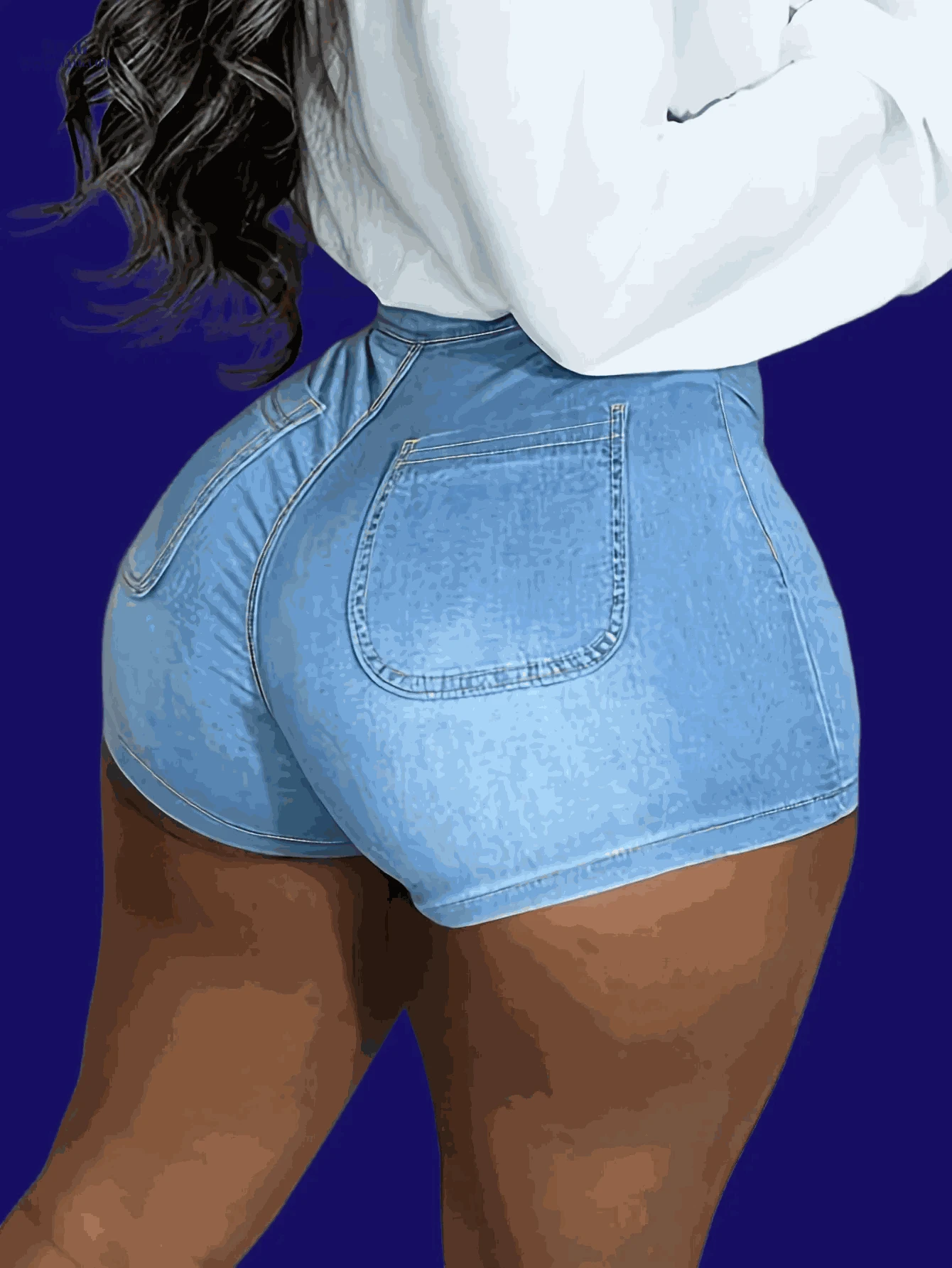 High-Stretch Slim-Fit Denim Shorts - Casual Street Style Hot Pants   OAXG 