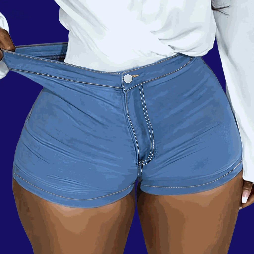 High-Stretch Slim-Fit Denim Shorts - Casual Street Style Hot Pants   OAXG 