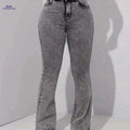 High Stretch Women's Flare Jeans - High-Waist, Casual Weekend Style   OAXG Grey / XS