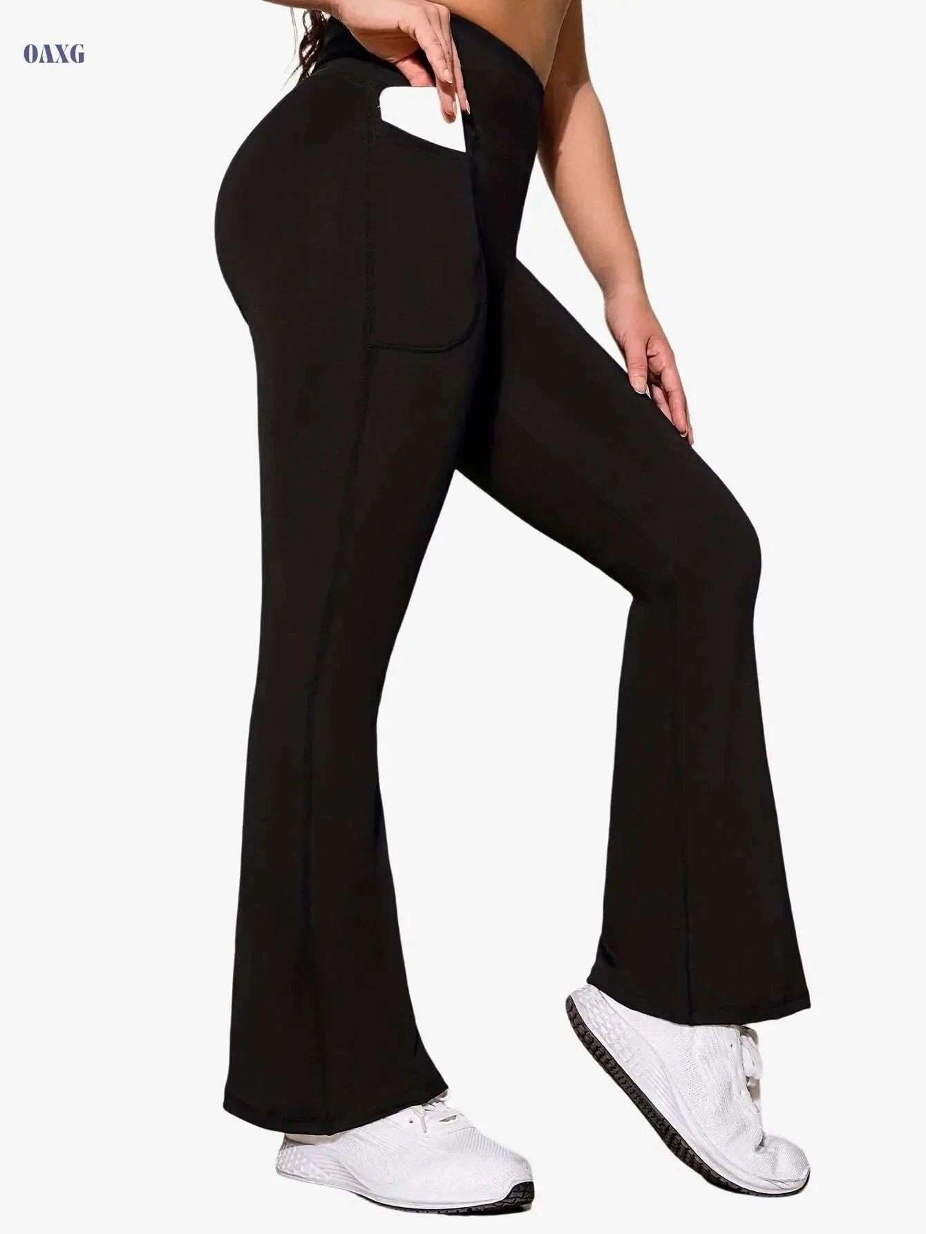 High Stretchy Flare Pants for Women - Butt Lifting Yoga Leggings   OAXG Black / S