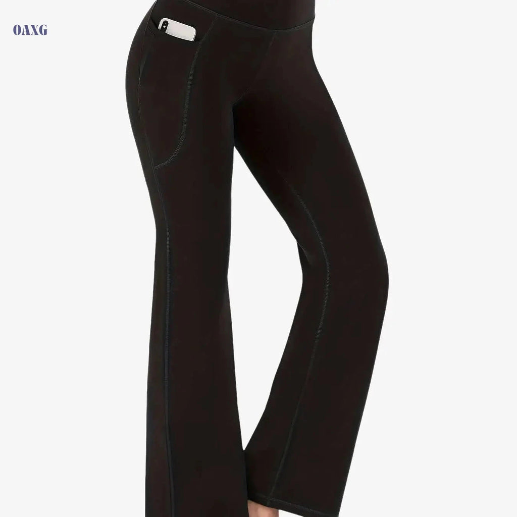 High Stretchy Flare Pants for Women - Butt Lifting Yoga Leggings   OAXG Black / S