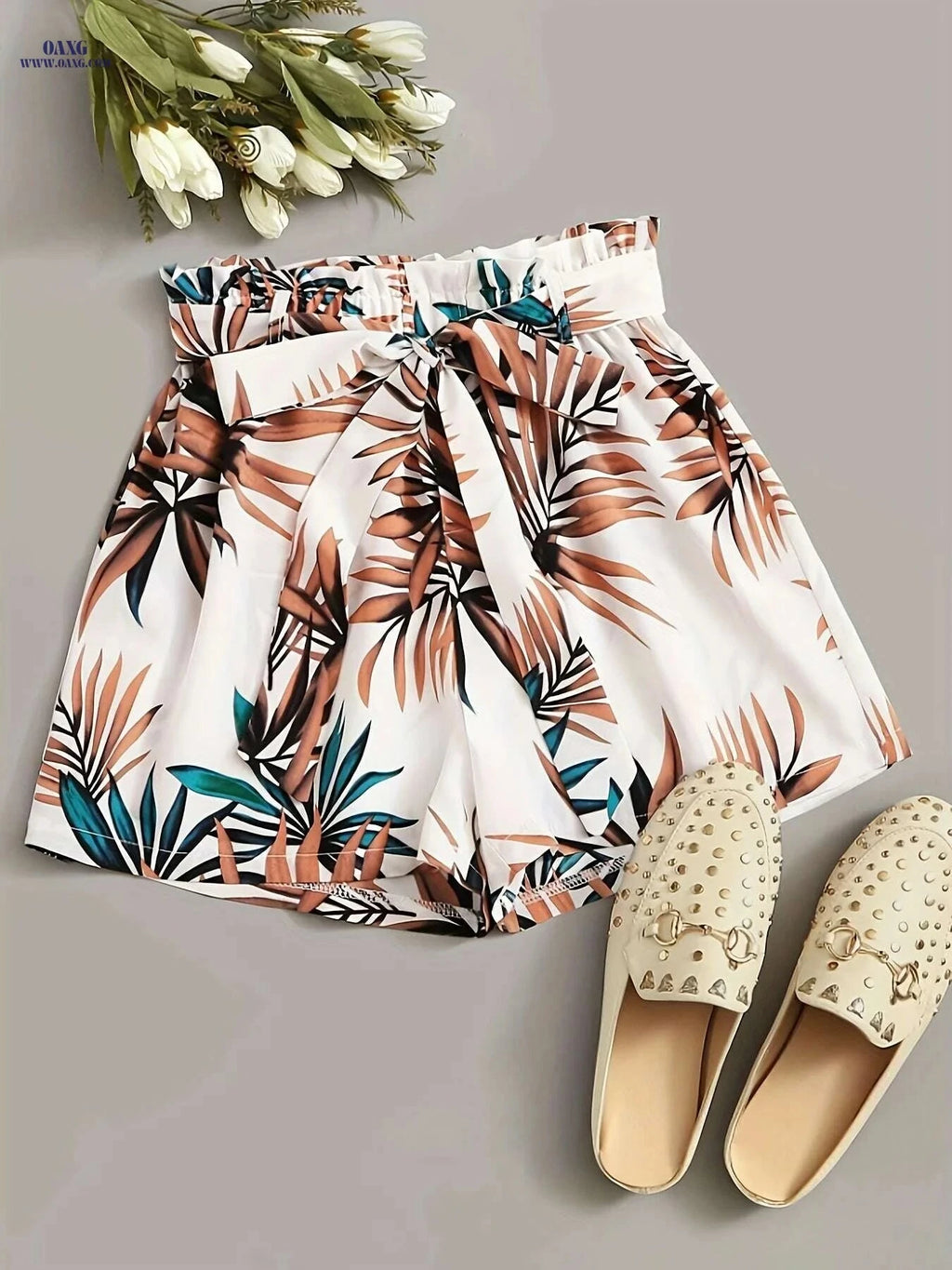 High Waist Floral Print Loose Shorts - Women's Casual Spring Style   OAXG 