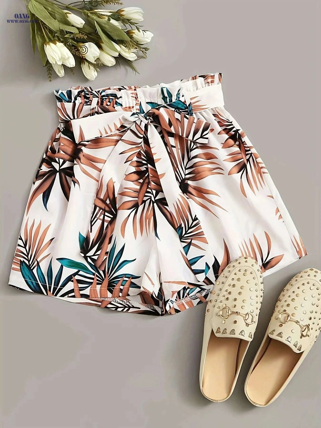 High Waist Floral Print Loose Shorts - Women's Casual Spring Style   OAXG 
