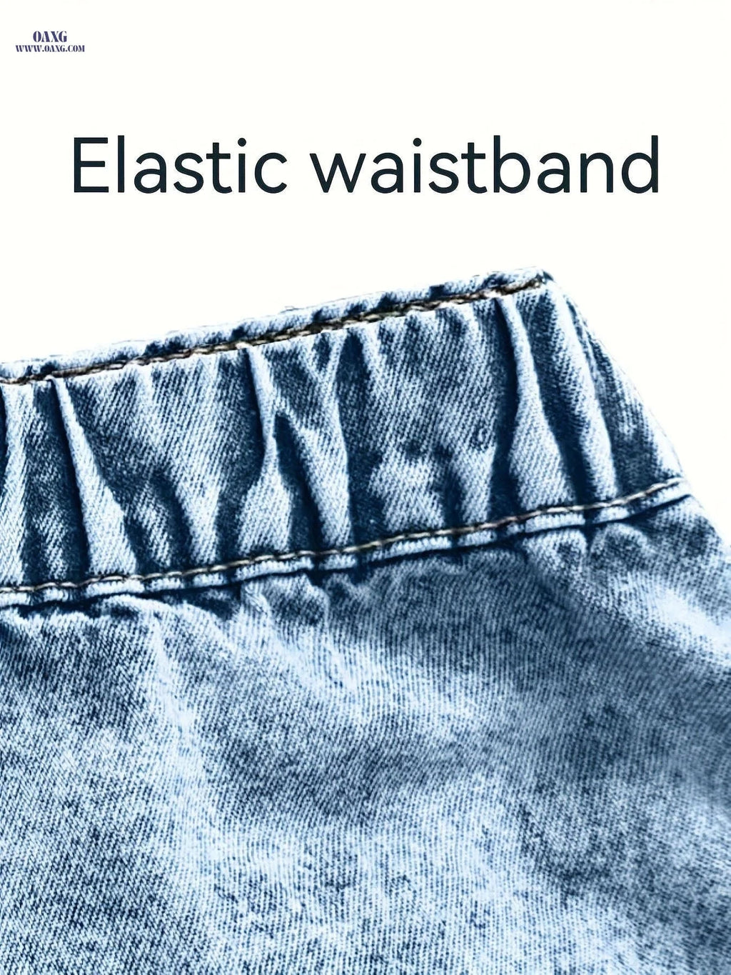 High Waist Loose-fitting Denim Half Skirt - Stylish Elastic Waistband   OAXG Light Blue / XS