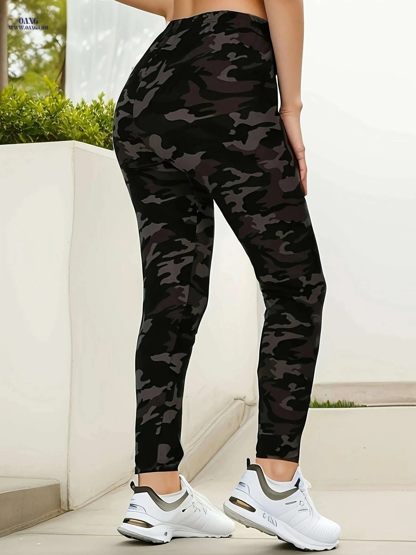 High Waist Stretchy Camo Leggings - Women's Casual Skinny Fit   OAXG Mixed Color 4 / S