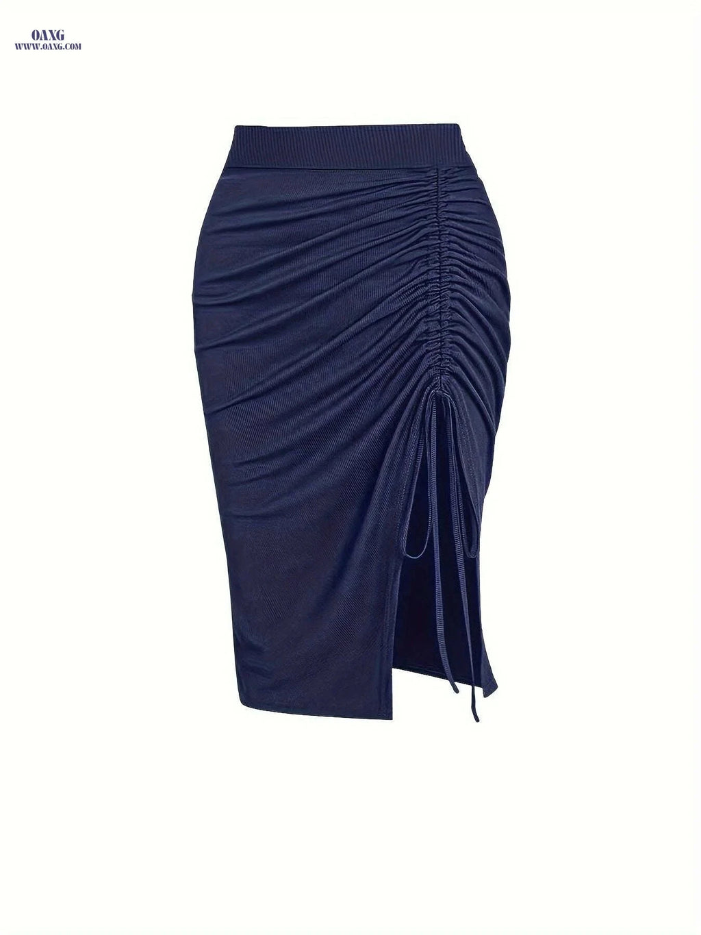 High-Waisted Asymmetrical Mermaid Skirt - Adjustable Drawstring Waist   OAXG 