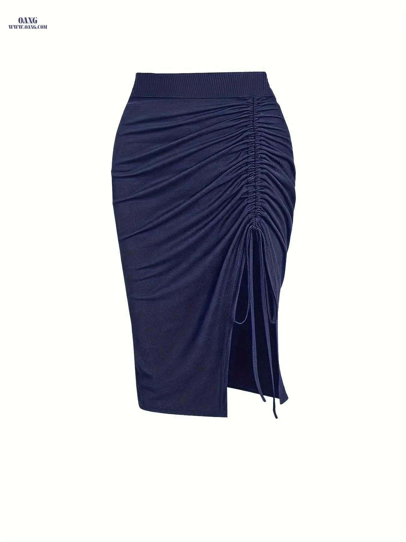 High-Waisted Asymmetrical Mermaid Skirt - Adjustable Drawstring Waist   OAXG 