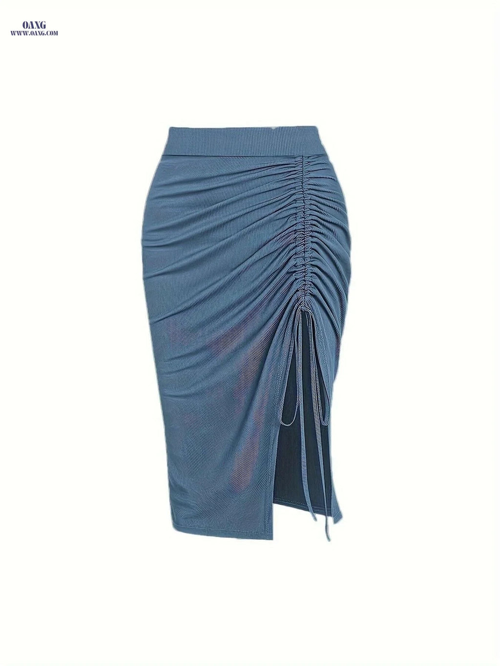 High-Waisted Asymmetrical Mermaid Skirt - Adjustable Drawstring Waist   OAXG 