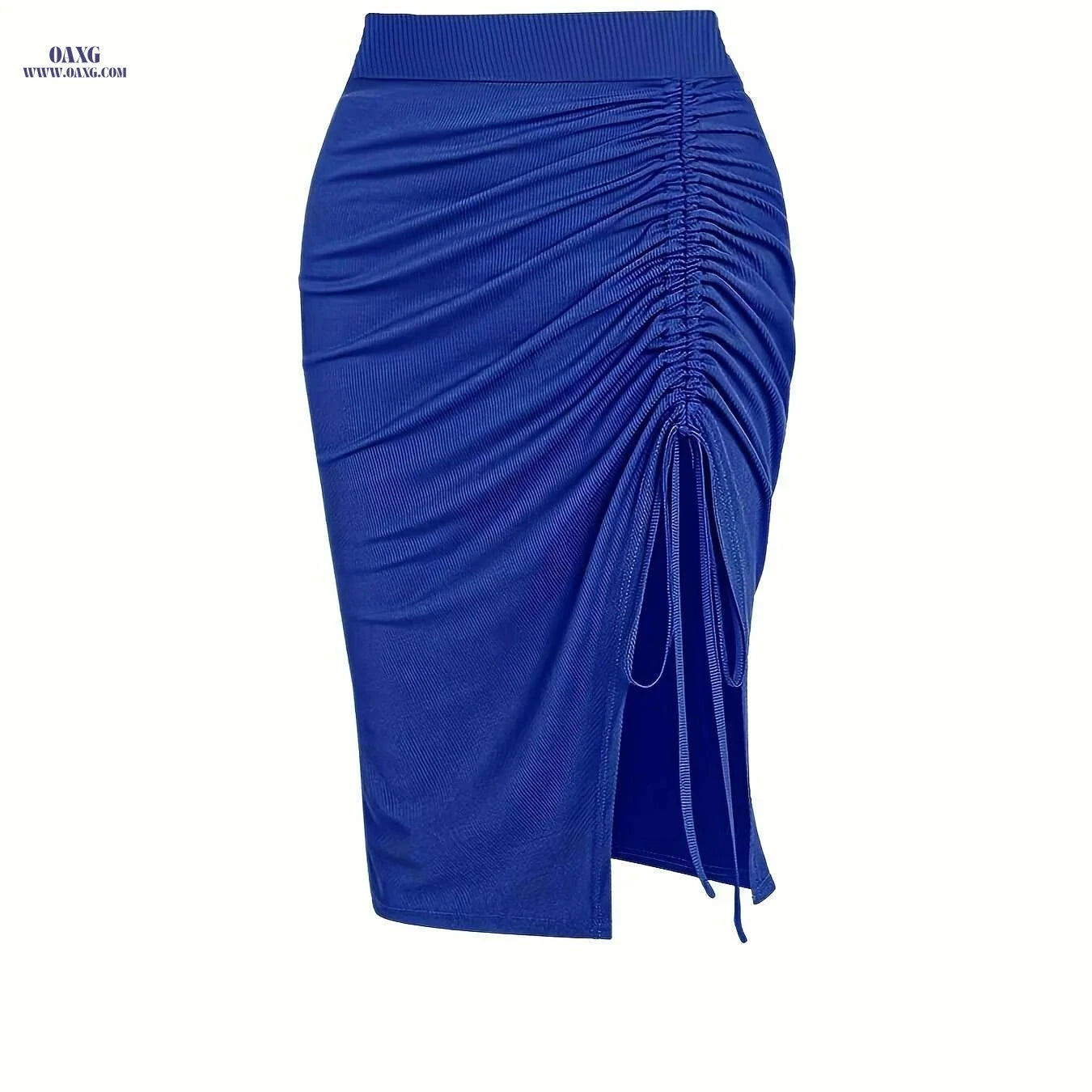 High-Waisted Asymmetrical Mermaid Skirt - Adjustable Drawstring Waist   OAXG 