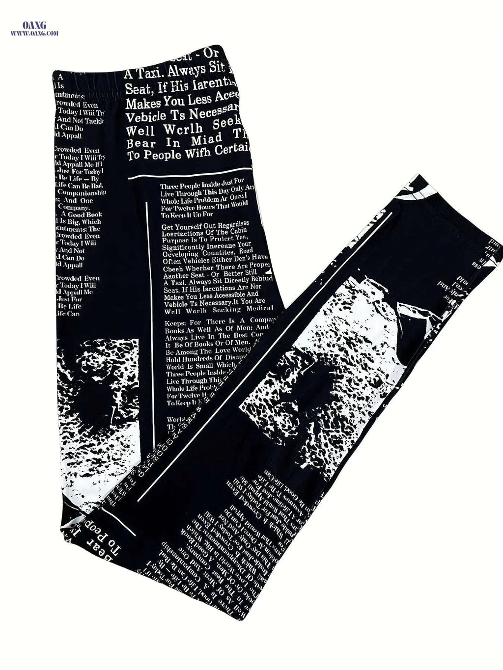 High-Waisted Digital Print Leggings for Women - All-Season Style   OAXG Black / S