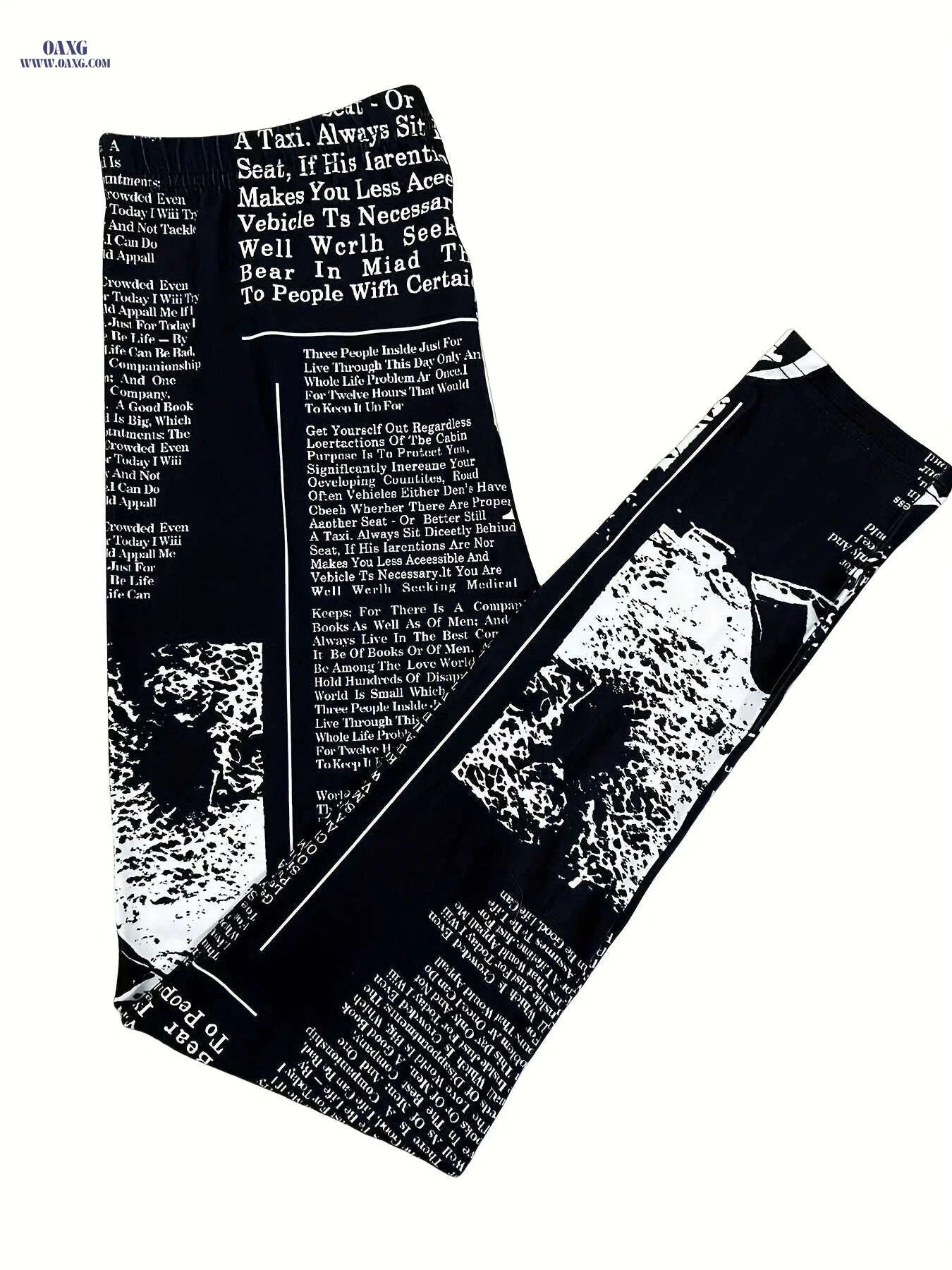 High-Waisted Digital Print Leggings for Women - All-Season Style   OAXG Black / S