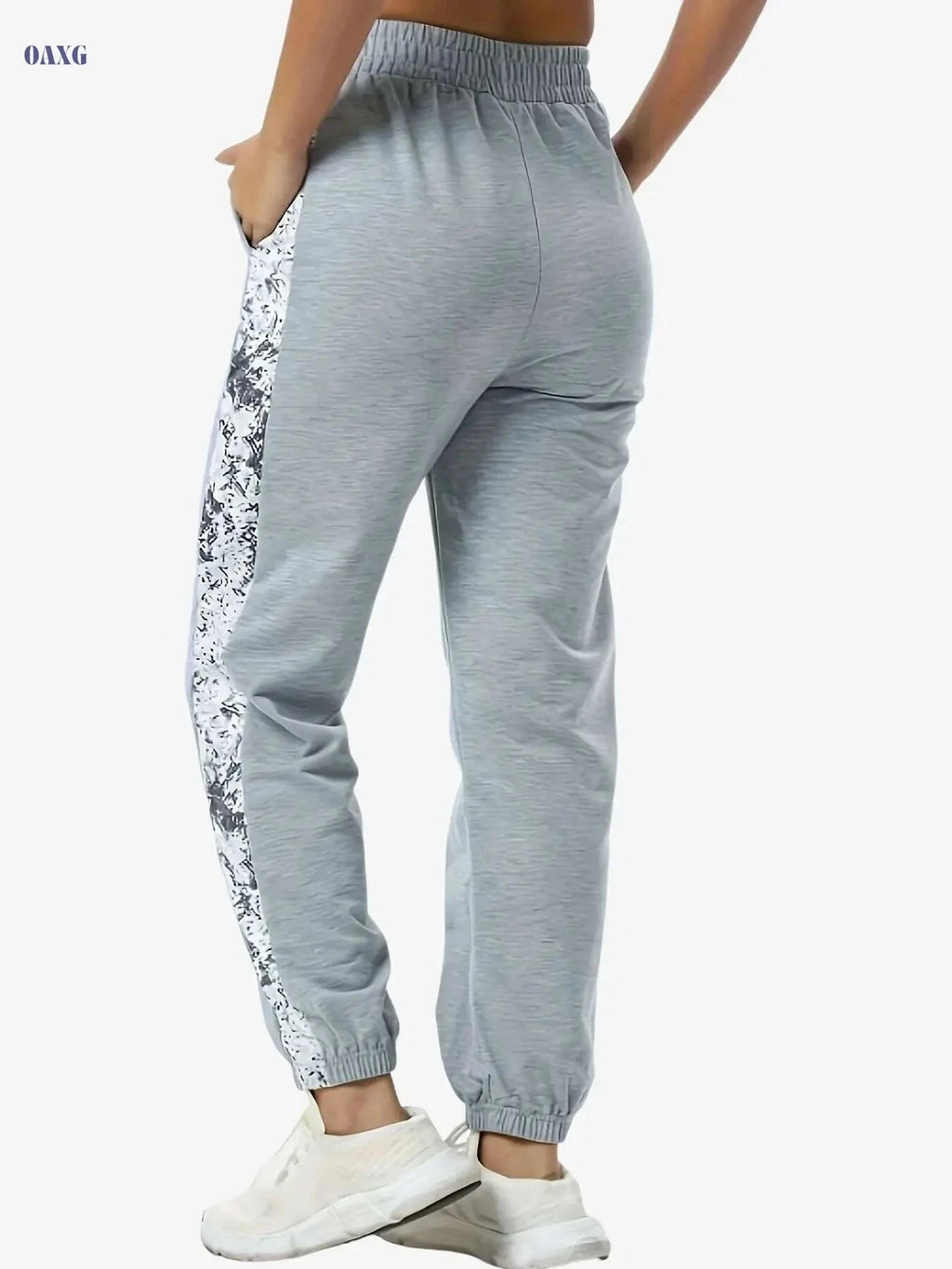 High-Waisted Gray Athletic Sweatpants - Stretchy & Comfortable Joggers   OAXG 