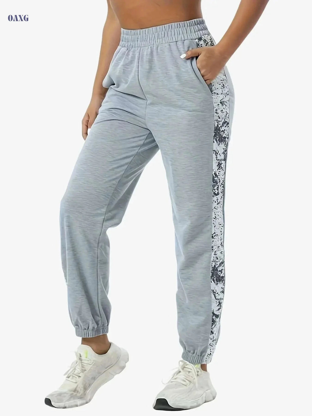 High-Waisted Gray Athletic Sweatpants - Stretchy & Comfortable Joggers   OAXG Light Grey / S