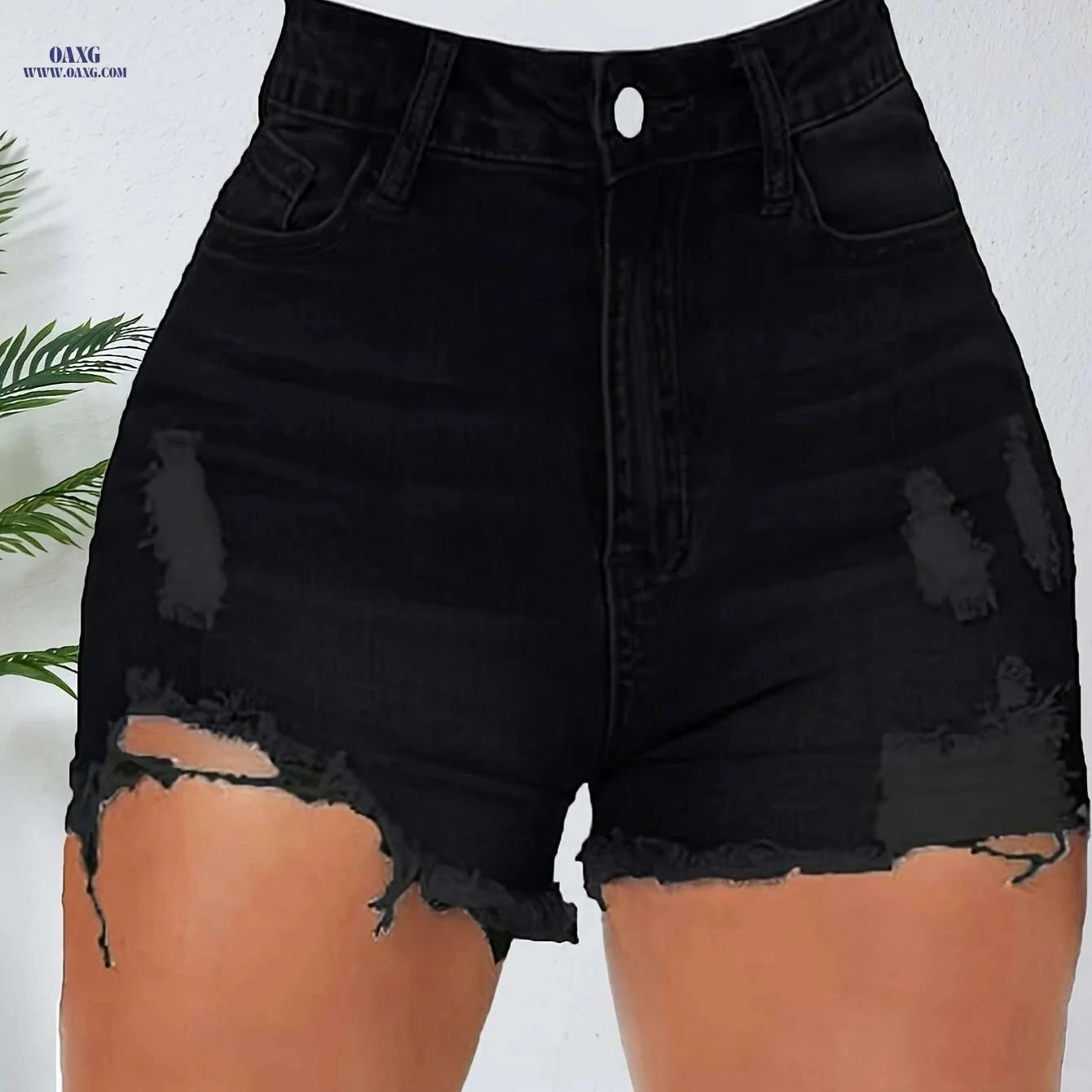 High Waisted Stretch Ripped Jeans for Women - Casual Spring Style   OAXG 
