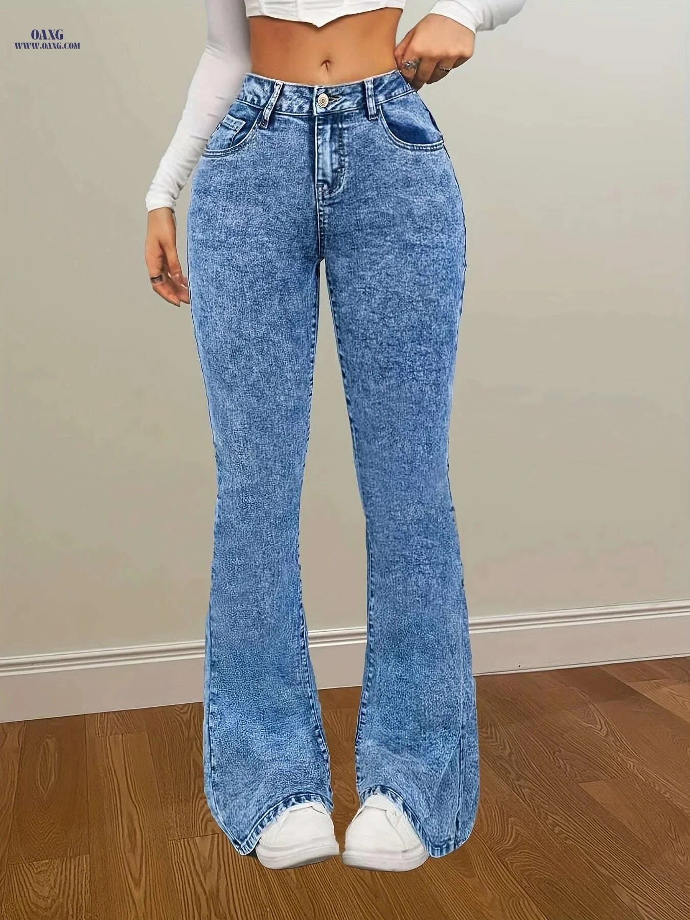 High-Waisted Stretch Skinny Jeans for Women - Elegant, All-Season Fit   OAXG 