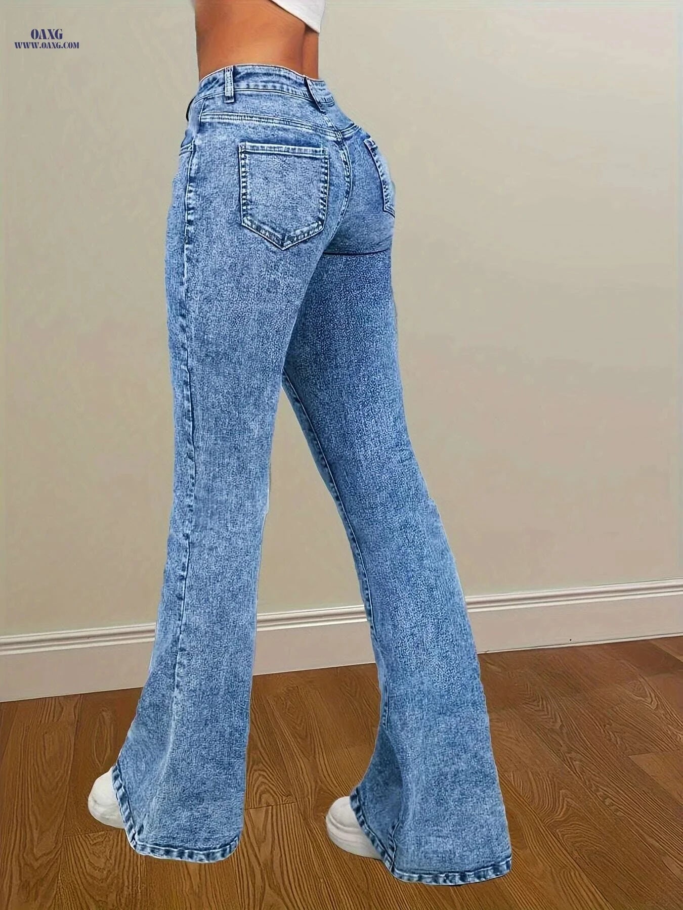 High-Waisted Stretch Skinny Jeans for Women - Elegant, All-Season Fit   OAXG Medium Blue / XS
