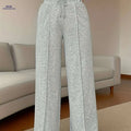 High-Waisted Wide-Leg Trousers - Casual & Dressy Winter Pants   OAXG Light Grey / S