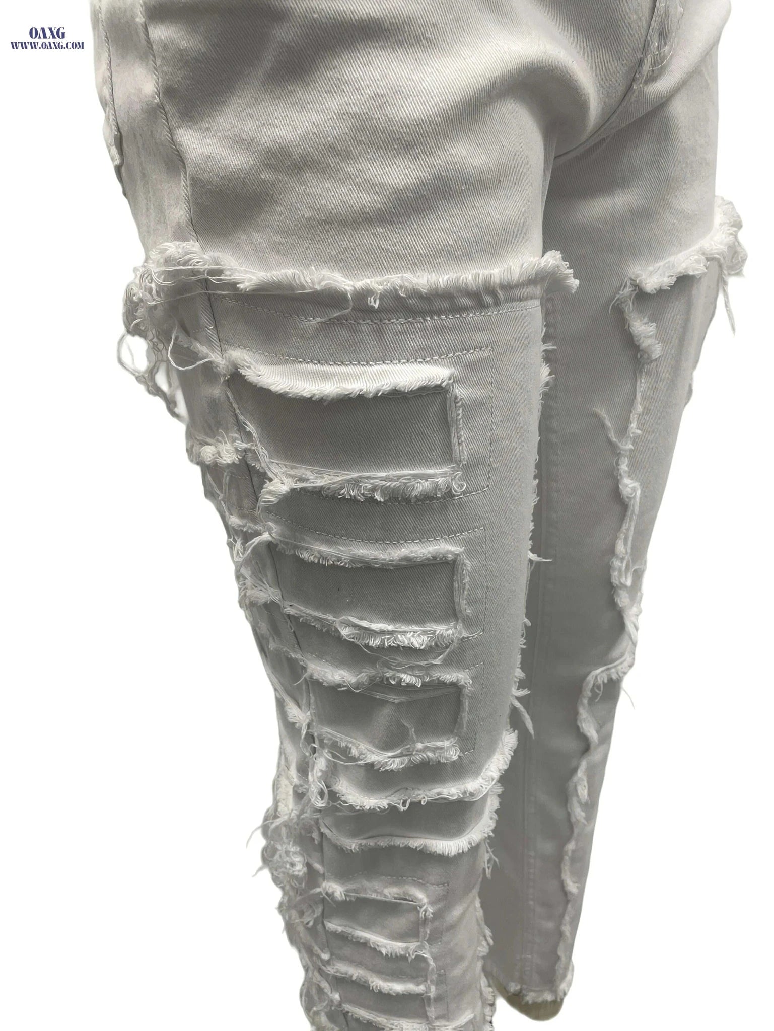 HME Men's Trendy Slim Fit Jeans - Casual Stretch, All-Season Wear   OAXG White / 30