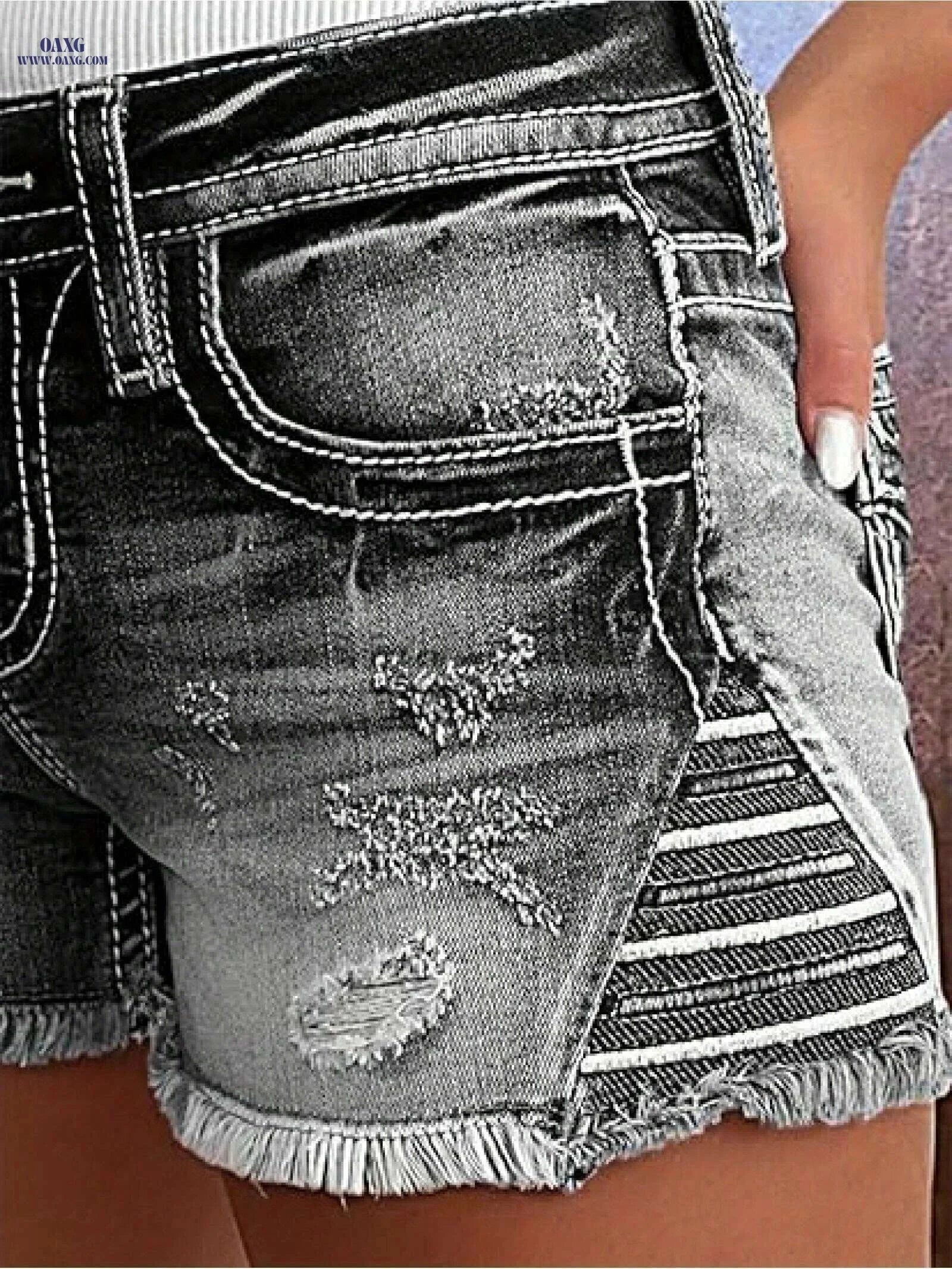 HME Women's Black Denim Shorts - Mid-Rise, Stretchy Skinny Fit   OAXG 