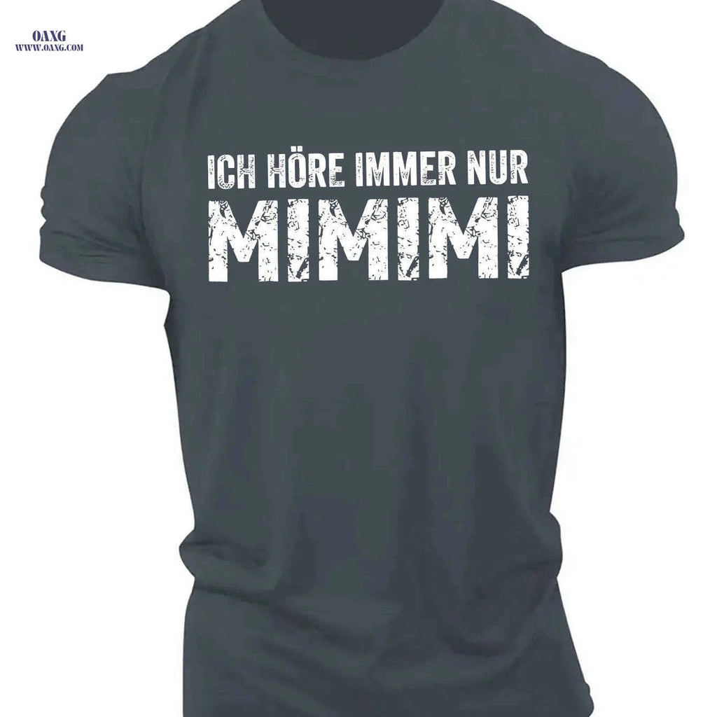 Ich Hore Immer NUR Mimimi Men's T-Shirt - Lightweight Geometric Design   OAXG Dark Gray / S