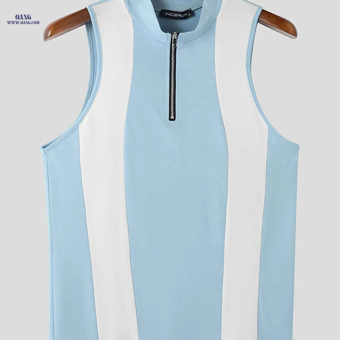 INCERUN Men's Slim Fit Tank Top - Lightweight Color Block Athletic Wear   OAXG Red / S