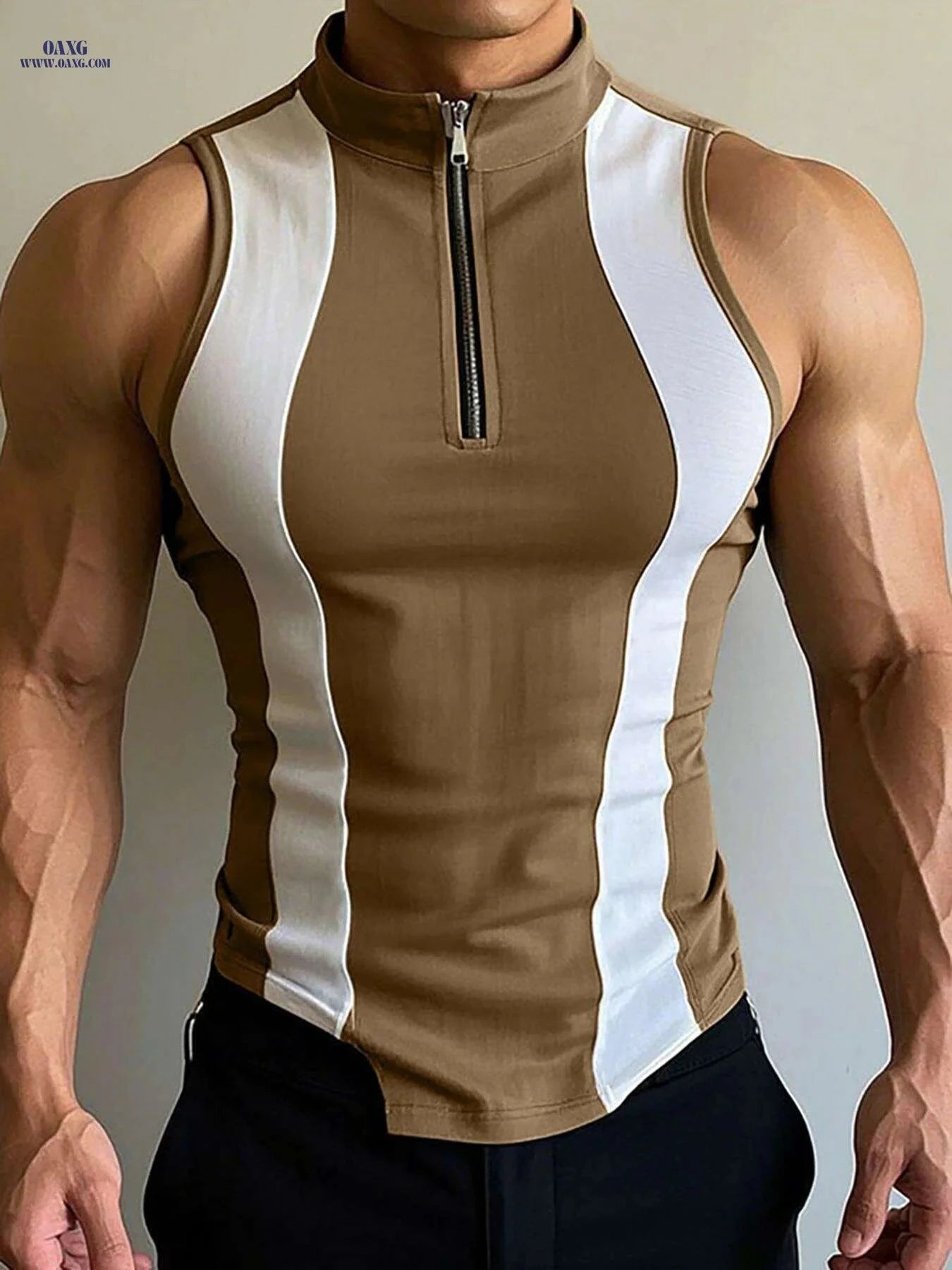 INCERUN Men's Slim Fit Tank Top - Lightweight Color Block Athletic Wear   OAXG 