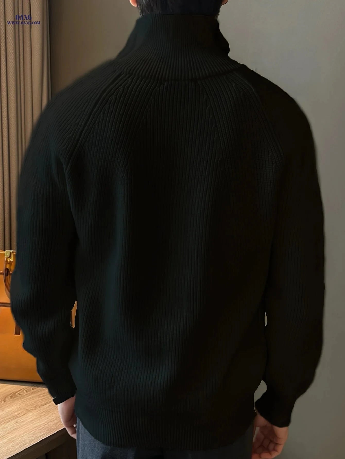 Inchantu Men's Thick Zip-Up Sweater - Solid Color & Minimalist Design   OAXG 