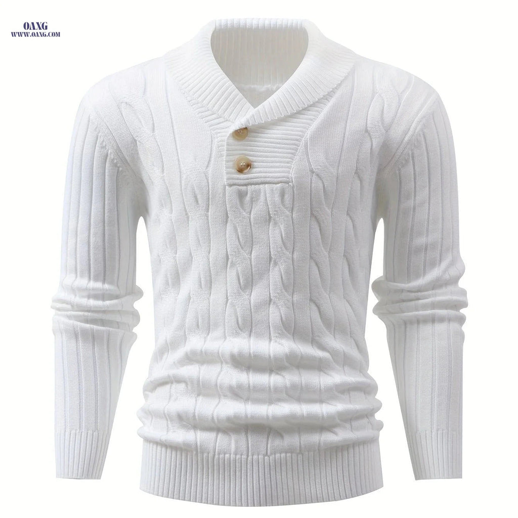 Iron Genghis Men's Casual Ribbed Knit Sweater - Autumn/Winter Pullover   OAXG 