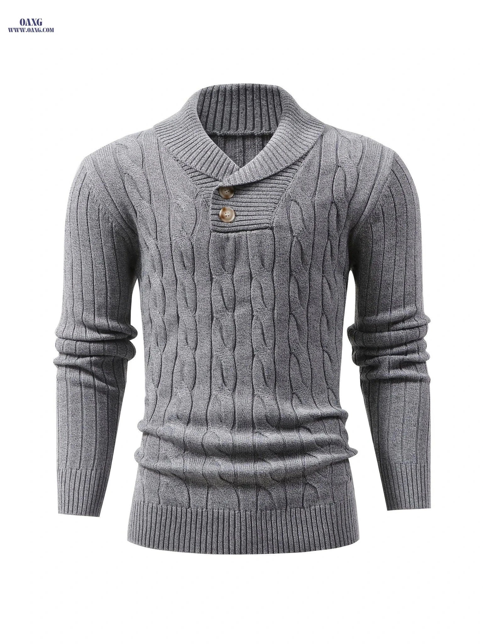 Iron Genghis Men's Casual Ribbed Knit Sweater - Autumn/Winter Pullover   OAXG 