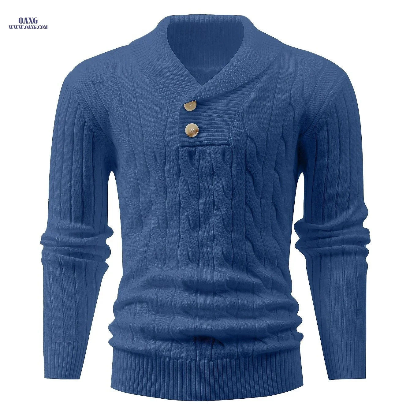 Iron Genghis Men's Casual Ribbed Knit Sweater - Autumn/Winter Pullover   OAXG 
