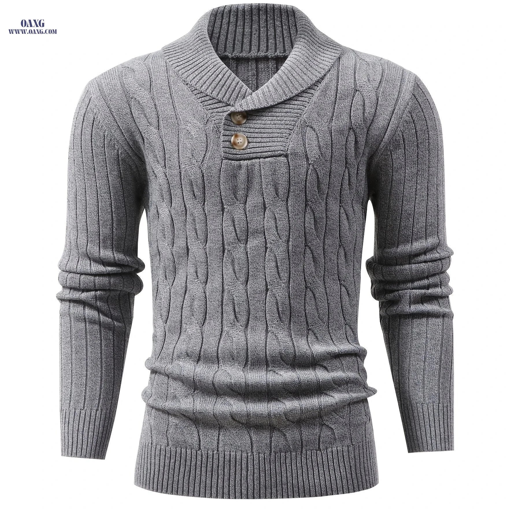 Iron Genghis Men's Casual Ribbed Knit Sweater - Autumn/Winter Pullover   OAXG White / FR S