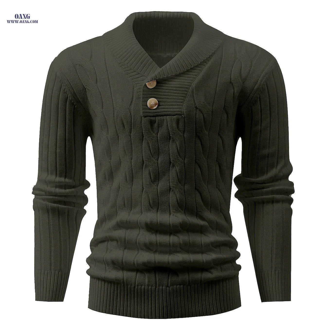 Iron Genghis Men's Casual Ribbed Knit Sweater - Autumn/Winter Pullover   OAXG White / FR S