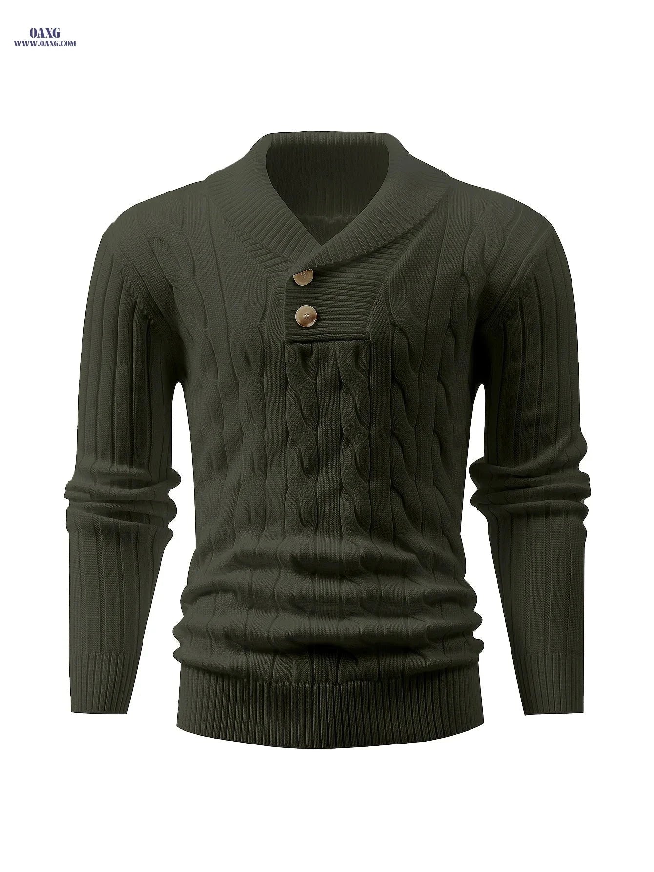 Iron Genghis Men's Casual Ribbed Knit Sweater - Autumn/Winter Pullover   OAXG White / FR S