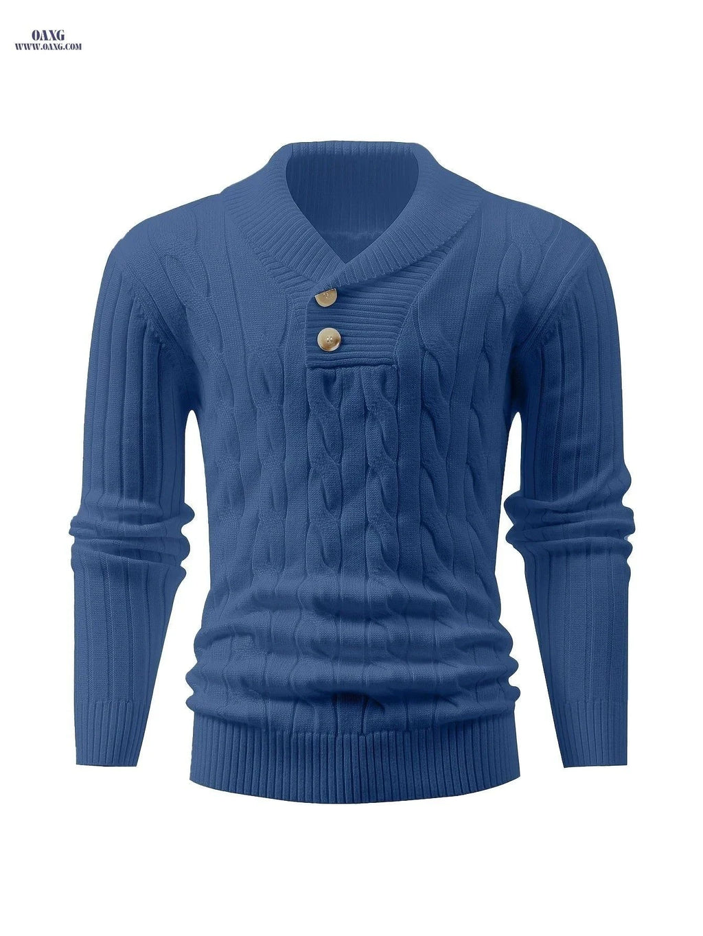 Iron Genghis Men's Casual Ribbed Knit Sweater - Solid Color Pullover   OAXG White / FR S