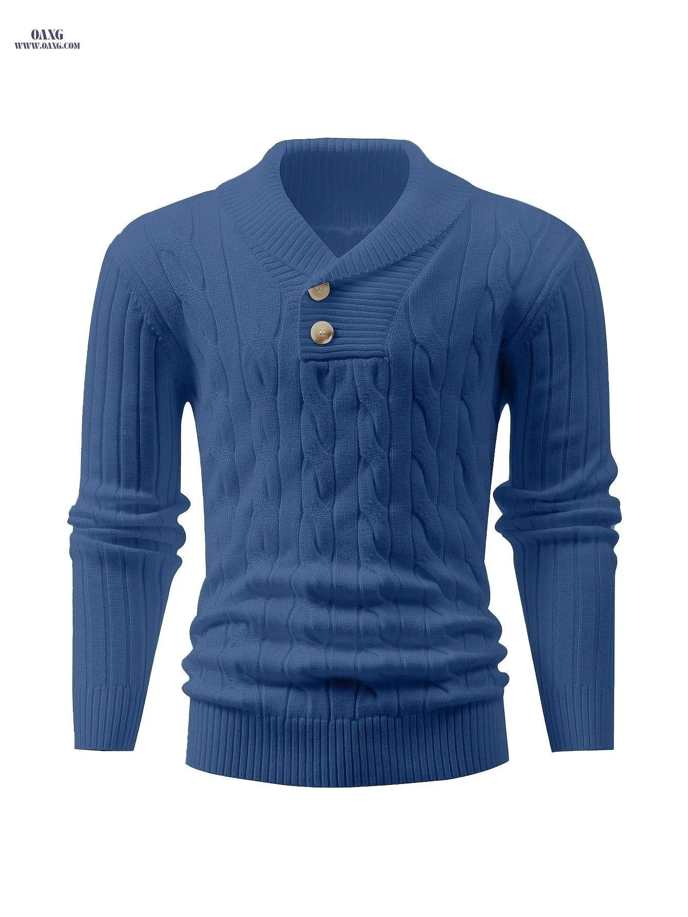 Iron Genghis Men's Casual Ribbed Knit Sweater - Solid Color Pullover   OAXG White / FR S