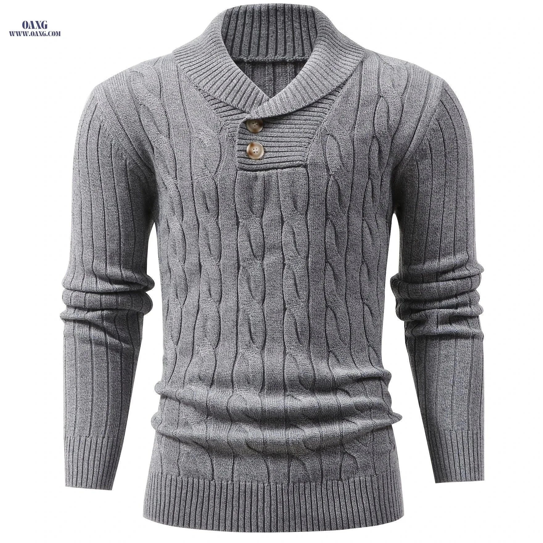 Iron Genghis Men's Casual Ribbed Knit Sweater - Solid Color Pullover   OAXG White / FR S