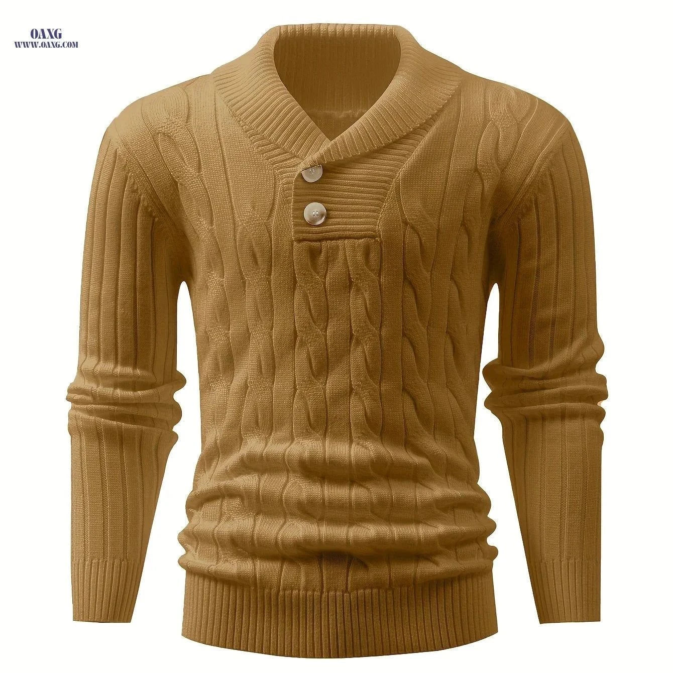 Iron Genghis Men's Casual Ribbed Knit Sweater - Solid Color Pullover   OAXG White / FR S