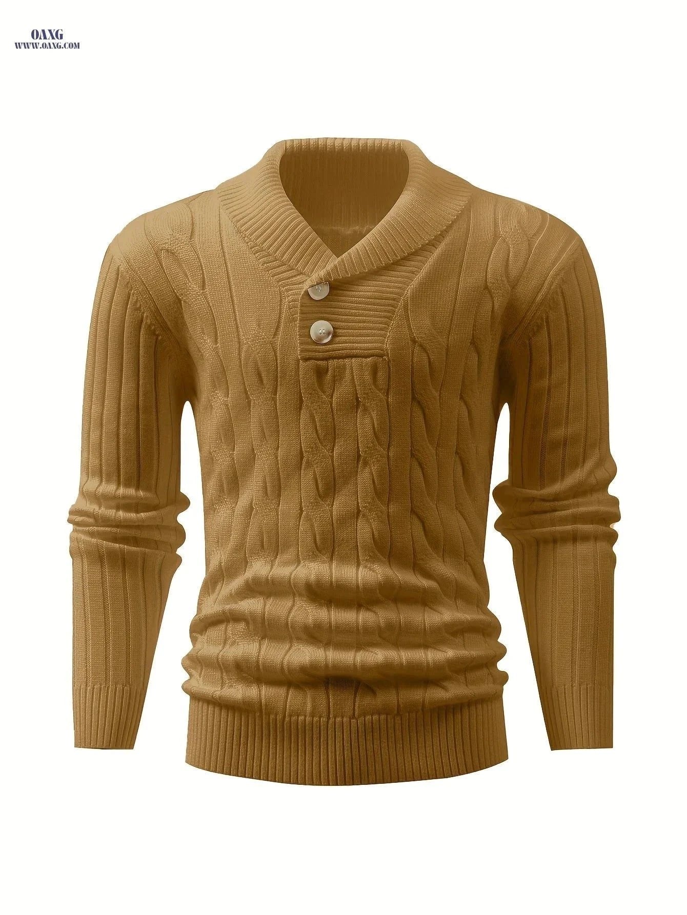 Iron Genghis Men's Casual Ribbed Knit Sweater - Solid Color Pullover   OAXG White / FR S