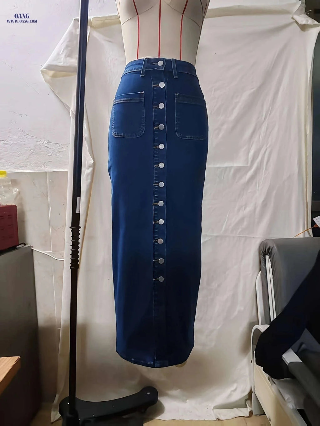 IXBGG Women's Stretchy Denim Maxi Skirt - Casual Yet Fashionable Fit   OAXG 