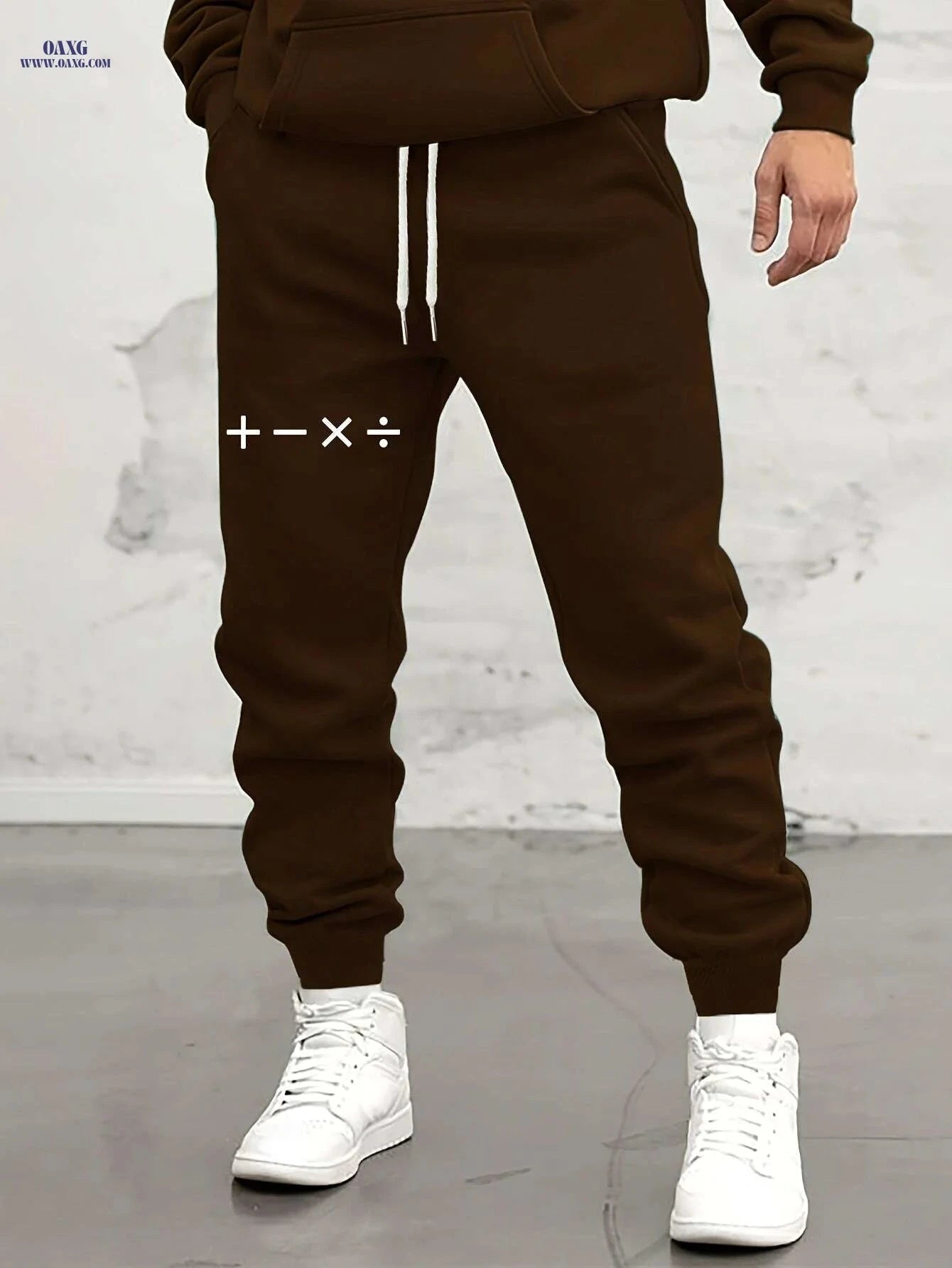 Japanese Character Print Joggers - Loose Fit, Slight Stretch Pants   OAXG 