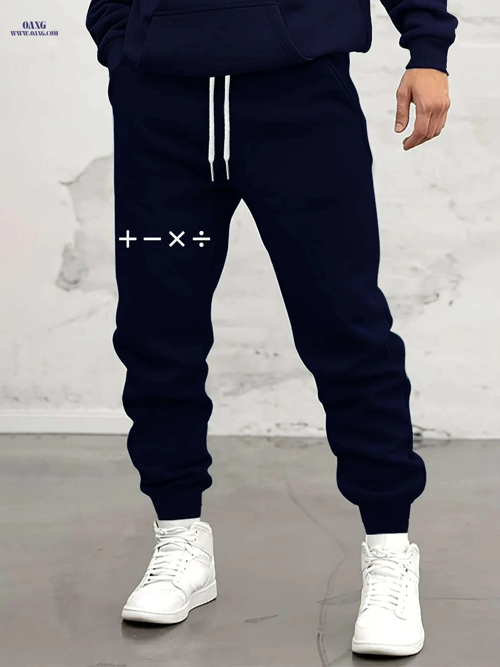 Japanese Character Print Joggers - Loose Fit, Slight Stretch Pants   OAXG 