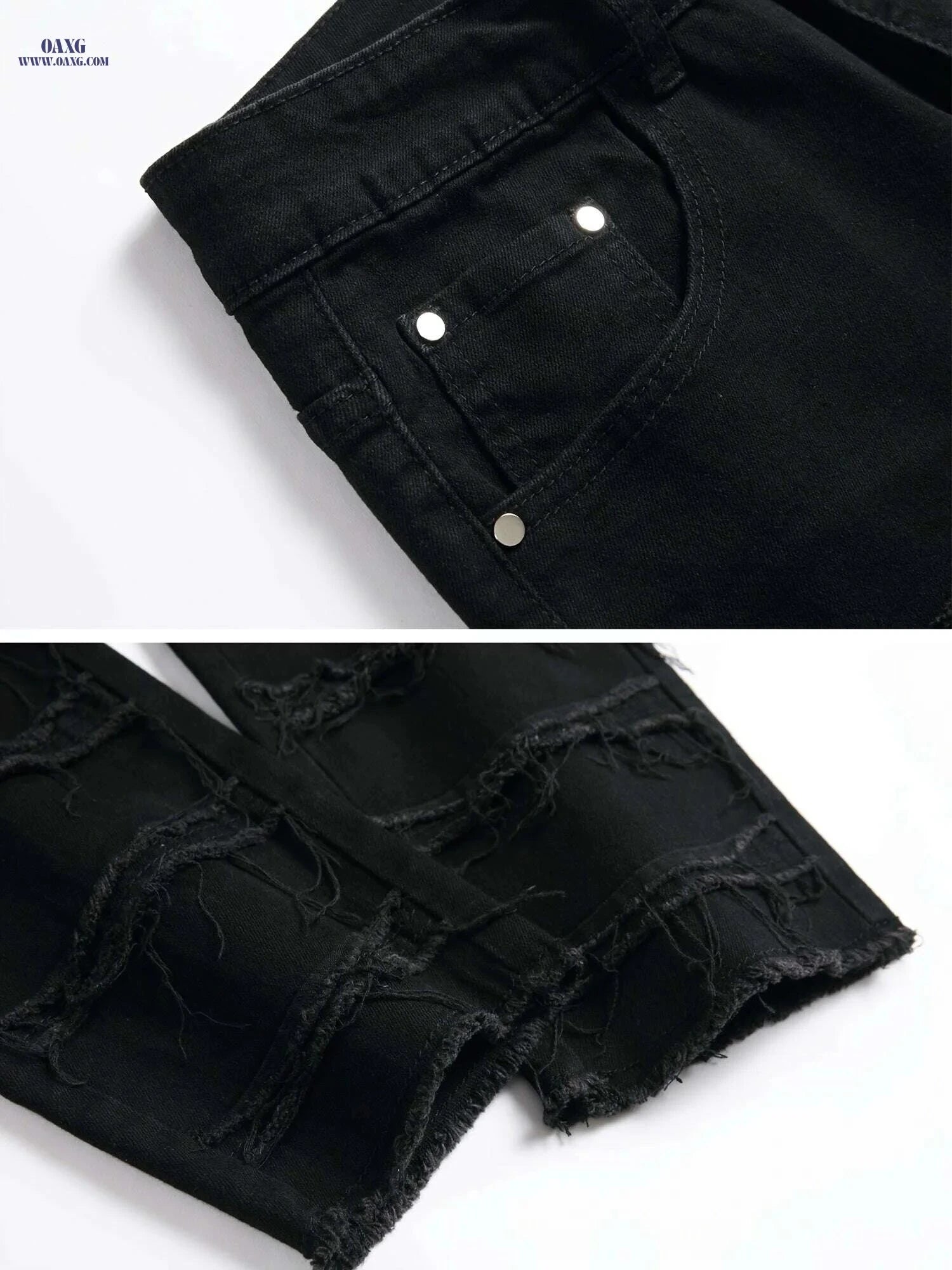 JUNBAOSS Men's Slim Fit Ripped Jeans - Stretch Skinny Casual Pants   OAXG Black / 28