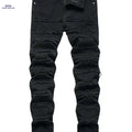 JUNBAOSS Men's Slim Fit Ripped Jeans - Stretch Skinny Casual Pants   OAXG Black / 28